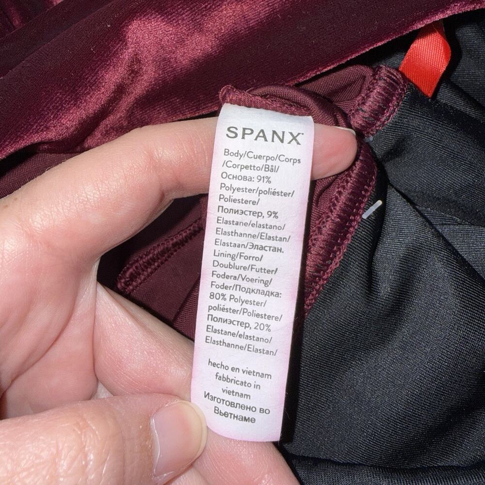 Spanx Women’s High Rise Velvet Leggings Rich Burgundy Size S NWT - Picture 7 of 7